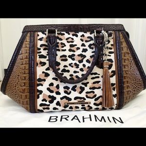 Brahmin Arden satchel tan Capella genuine leather
